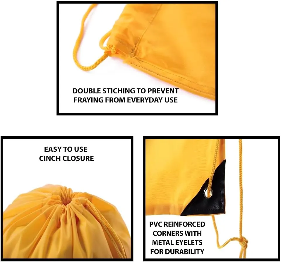 Mato & Hash Custom Bags With Your Logo | Promotional Drawstring Backpack - 100PK Athletic Gold CE2500