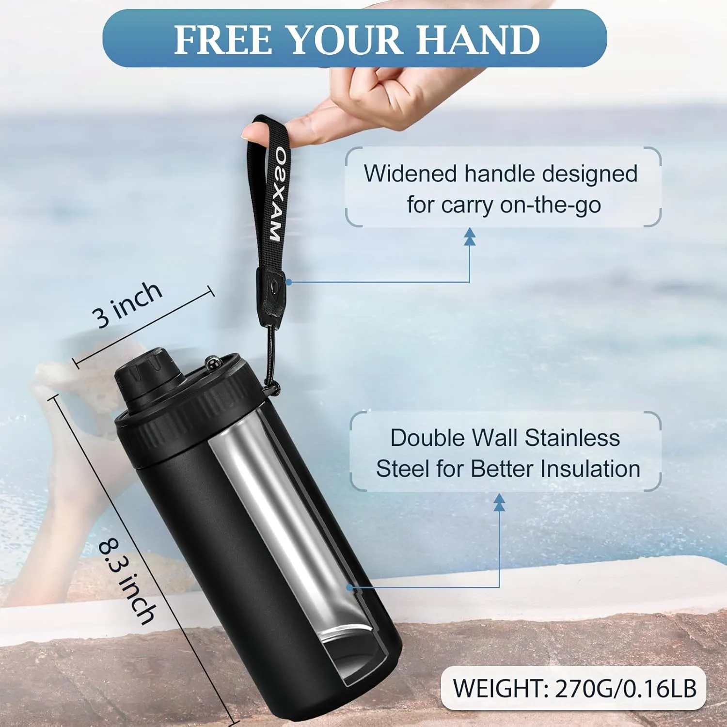 MAXSO Sealed Can Cooler Fizz Lid Can Cover for 12 oz Regular, Slim Skinny Cans & As Thermal Bottle, 4-in-1 Insulated Vacuum Stainless Steel Carbonated Cold Drink Holder - Black