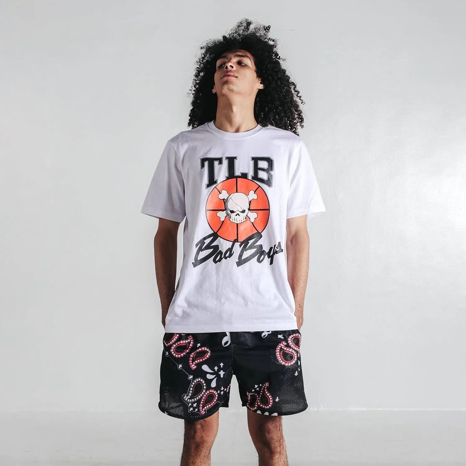 MECH-ENG Men's Paisley Shorts Mesh Graphic Bandana Print Boho Summer Beach Lightweight Drawstring Shorts