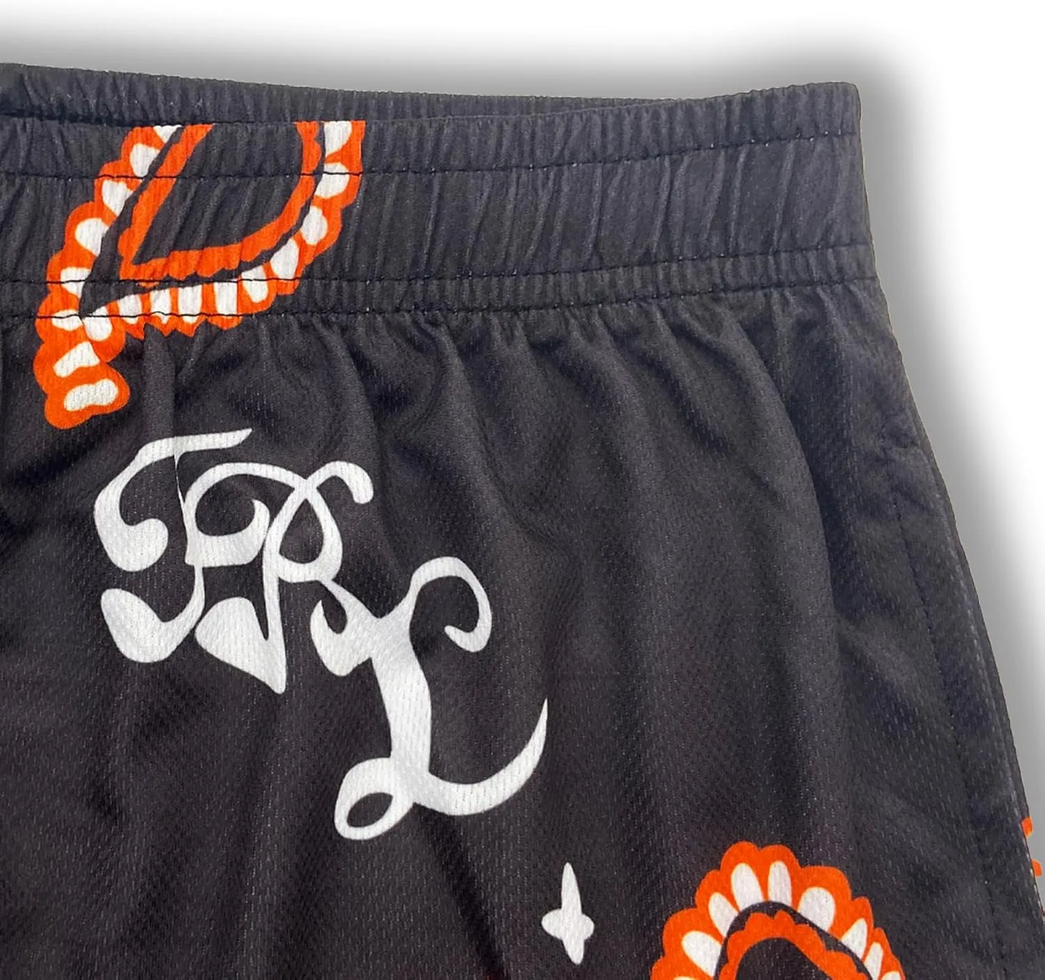 MECH-ENG Men's Paisley Shorts Mesh Graphic Bandana Print Boho Summer Beach Lightweight Drawstring Shorts