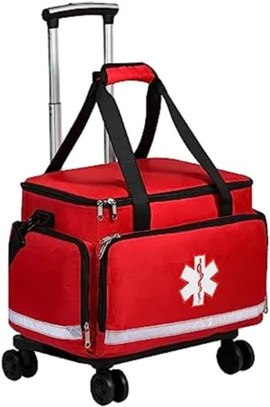 Medical Bag Rolling Roller Bag Trolley Duffel Nurses EMT CNA RN Empty for First Aid Responder Home Health Care Nursing Student Roll Duffle Bag Carry on Wheels Wheeled Work Physicians Doctor
