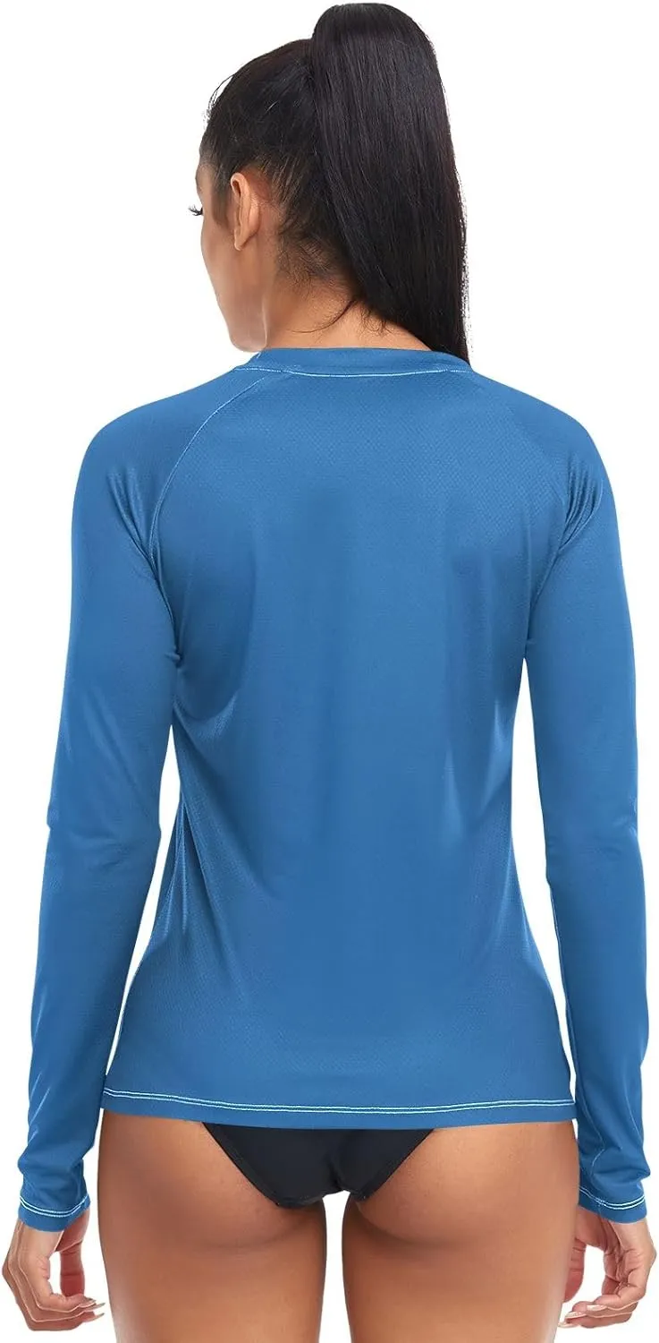 Medium Violet Red Stylish and Comfortable Womens Rash Guards with Sun Protection UPF 50 X-Small