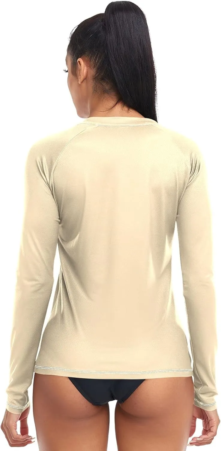 Medium Violet Red Stylish and Comfortable Womens Rash Guards with Sun Protection UPF 50 X-Small