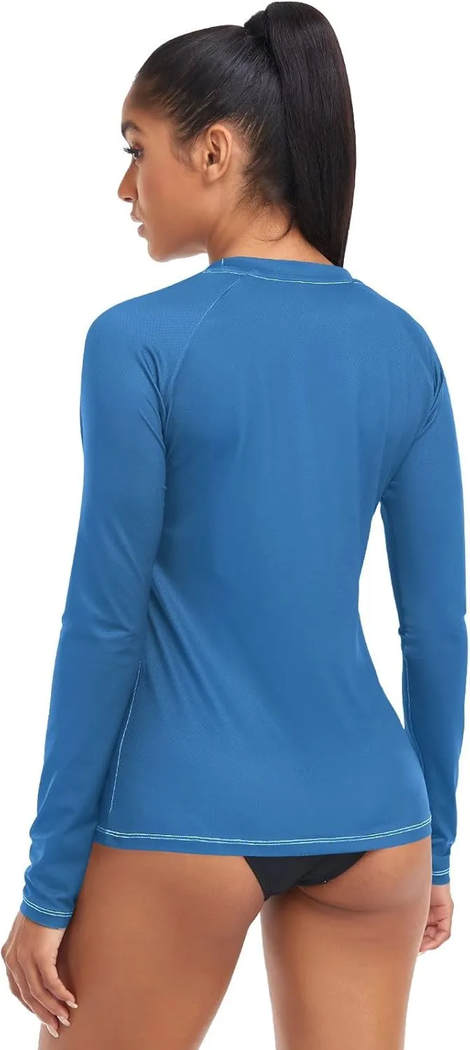 Medium Violet Red Stylish and Comfortable Womens Rash Guards with Sun Protection UPF 50 X-Small