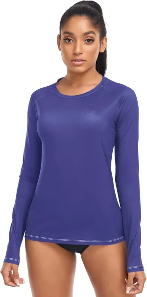 Medium Violet Red Stylish and Comfortable Womens Rash Guards with Sun Protection UPF 50 X-Small