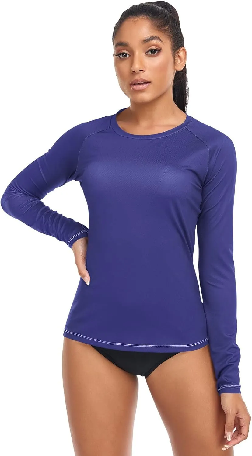 Medium Violet Red Stylish and Comfortable Womens Rash Guards with Sun Protection UPF 50 X-Small