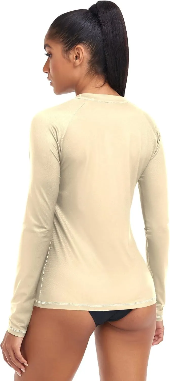 Medium Violet Red Stylish and Comfortable Womens Rash Guards with Sun Protection UPF 50 X-Small
