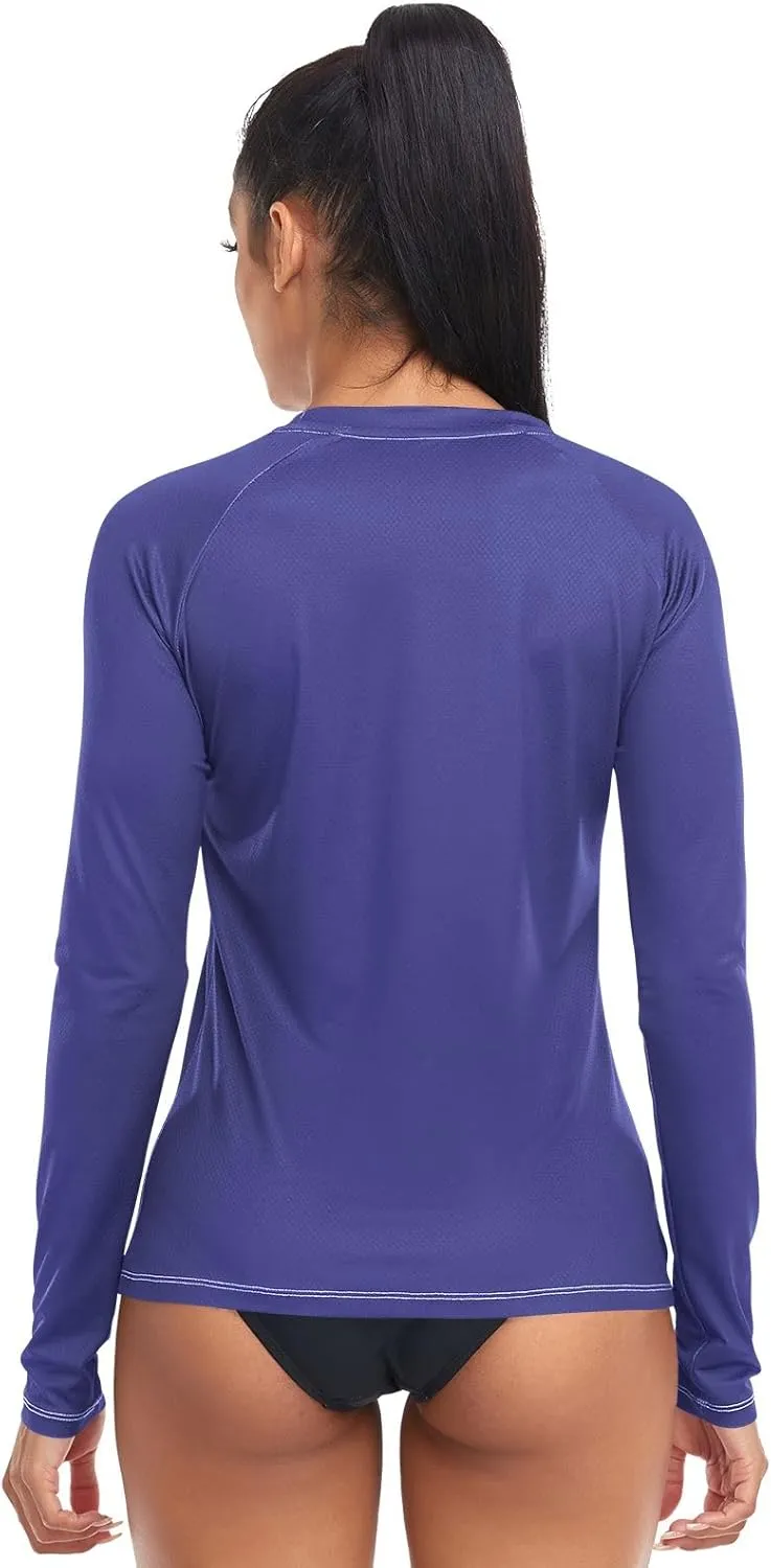 Medium Violet Red Stylish and Comfortable Womens Rash Guards with Sun Protection UPF 50 X-Small