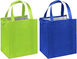 Mediz Hannah Direct Large Capacity Heavy Duty Insulated Smart Shopping Bag - Strong Reusable Grocery Tote 2 Pack