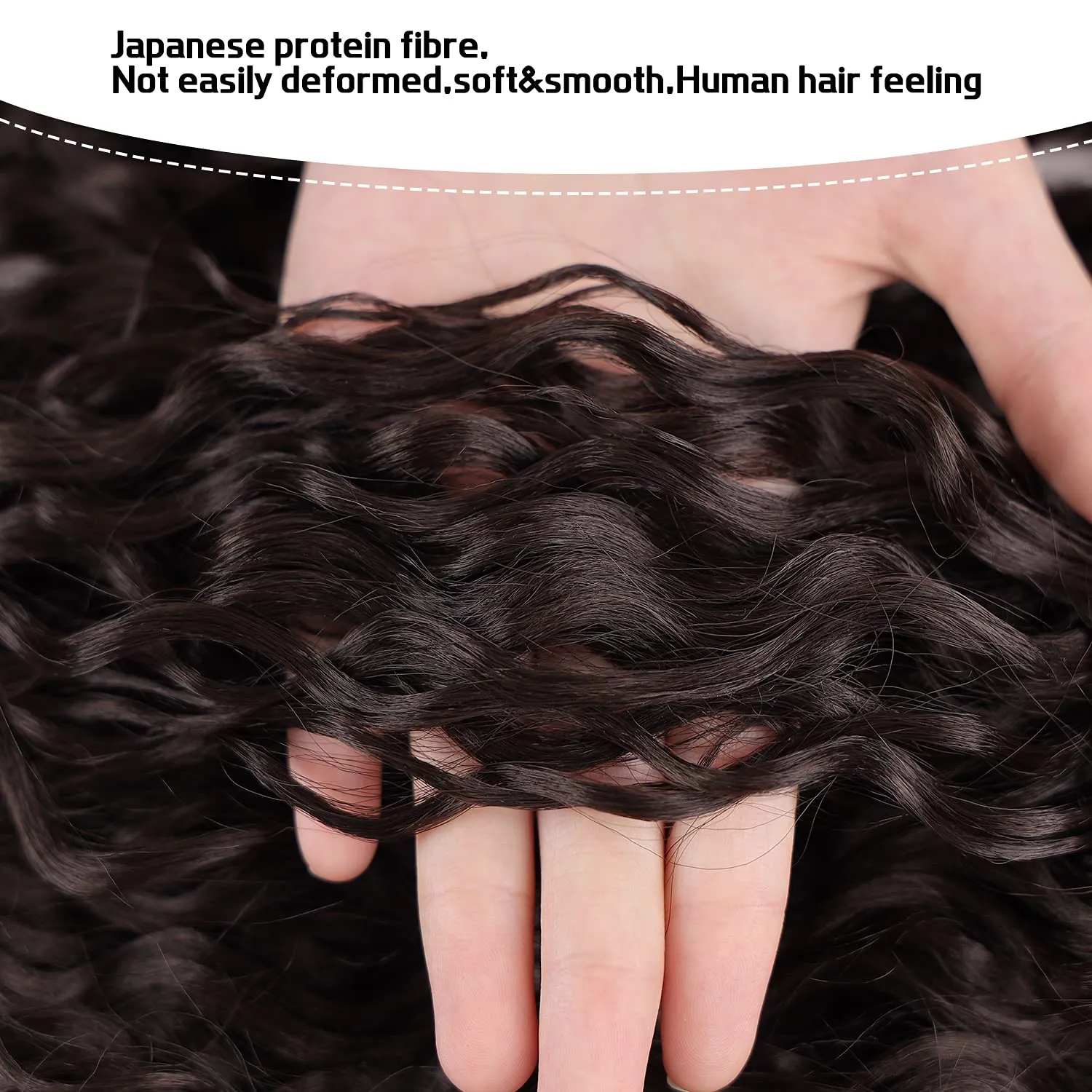Meepo 24 Inch Curly Ponytail Extensions Synthetic Deep Wave Drawstring Ponytail For Black Women Human Hair Feeling With Clip In Thick Ponytail Hair Cholocate Brown Hairpiece(4#,160g) (24inch, 4#)