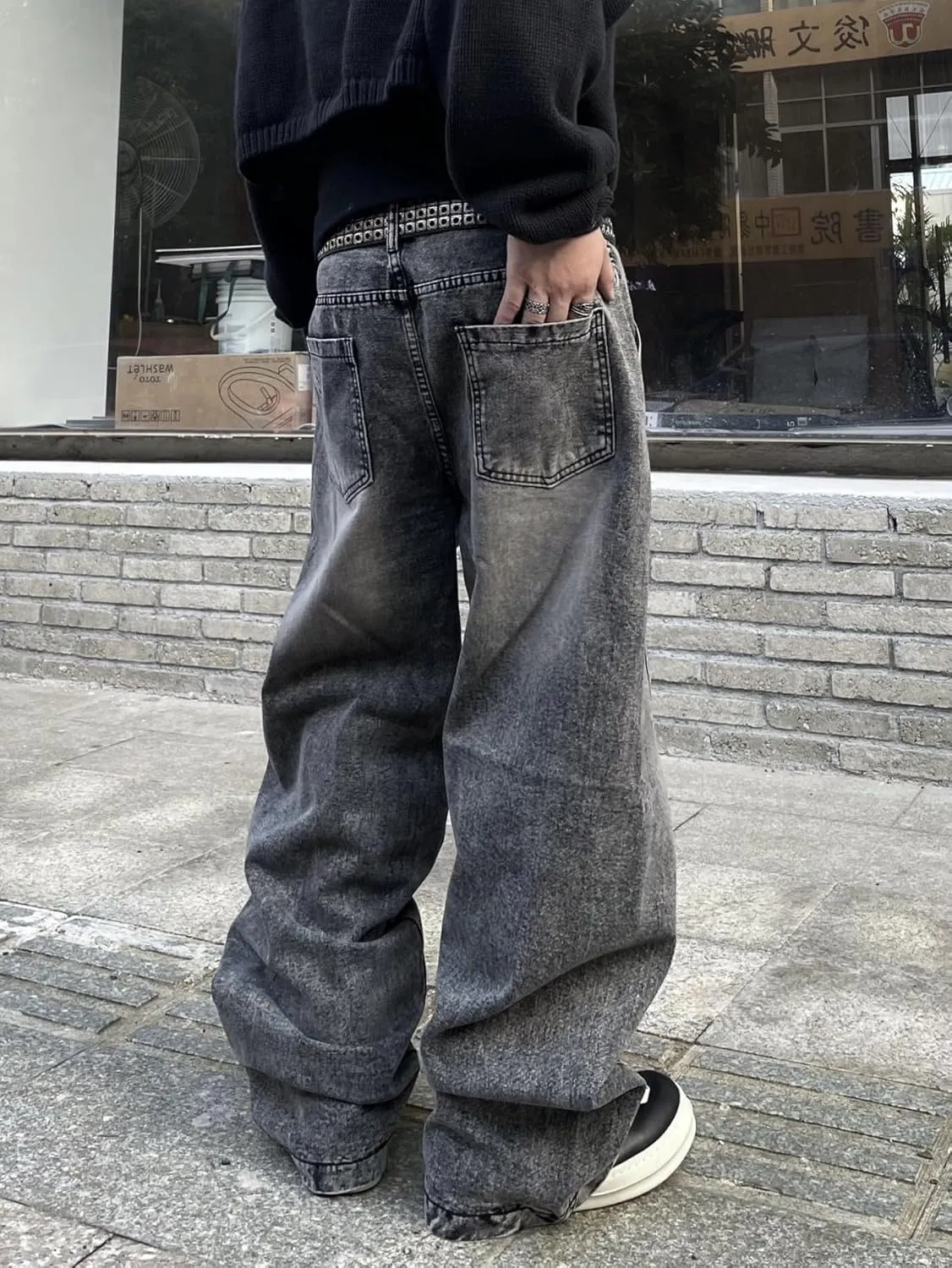 Men's Baggy Jeans Y2K Vintage Wide Leg Denim Pants Hip Hop Extra Loose Skater Jeans Streetwear