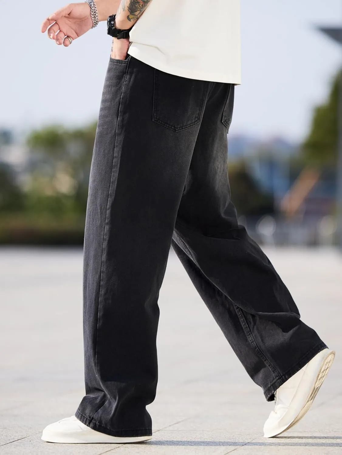 Men's Baggy Jeans Y2K Vintage Wide Leg Denim Pants Hip Hop Extra Loose Skater Jeans Streetwear