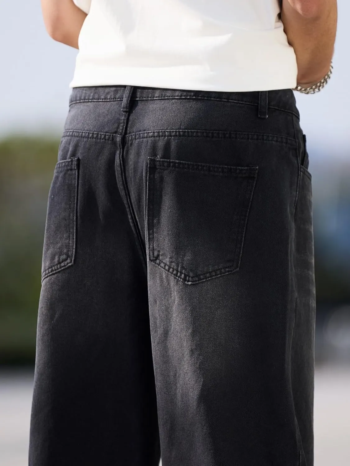 Men's Baggy Jeans Y2K Vintage Wide Leg Denim Pants Hip Hop Extra Loose Skater Jeans Streetwear