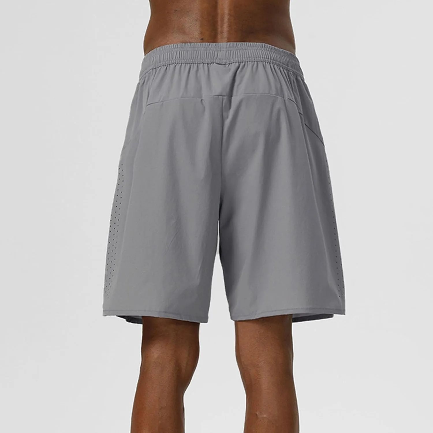 Men's Casual Solid Drawstring Elastic Shorts Summer Fashion Zipper Pocket Pants Comfy Light Ventilate Sport Short