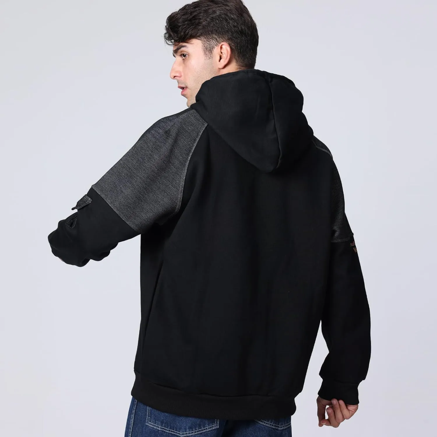 Men's Color Block Hoodie Hip Hop Hooded Streetwear Fashion Sweatshirt Pullover