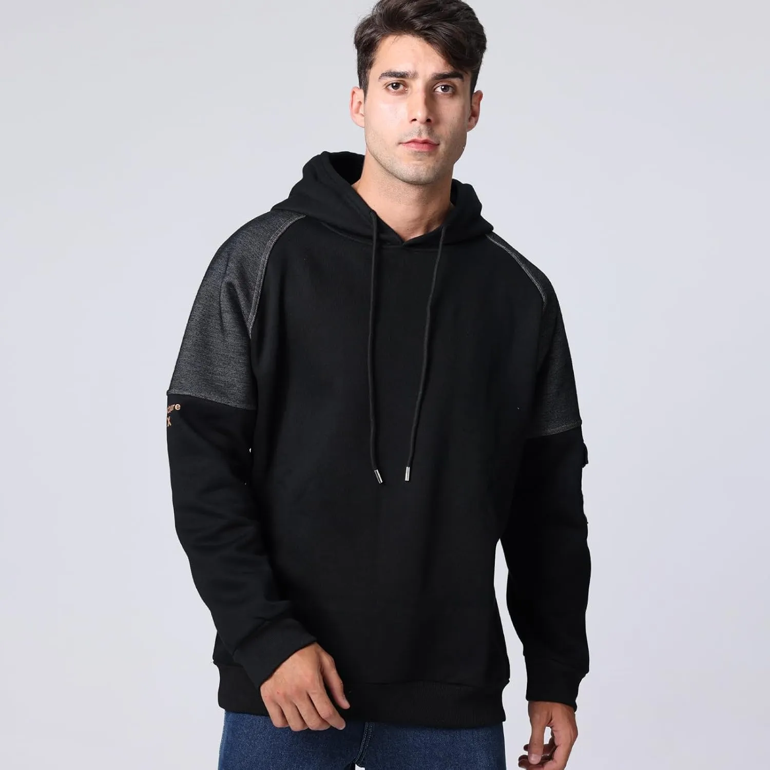 Men's Color Block Hoodie Hip Hop Hooded Streetwear Fashion Sweatshirt Pullover