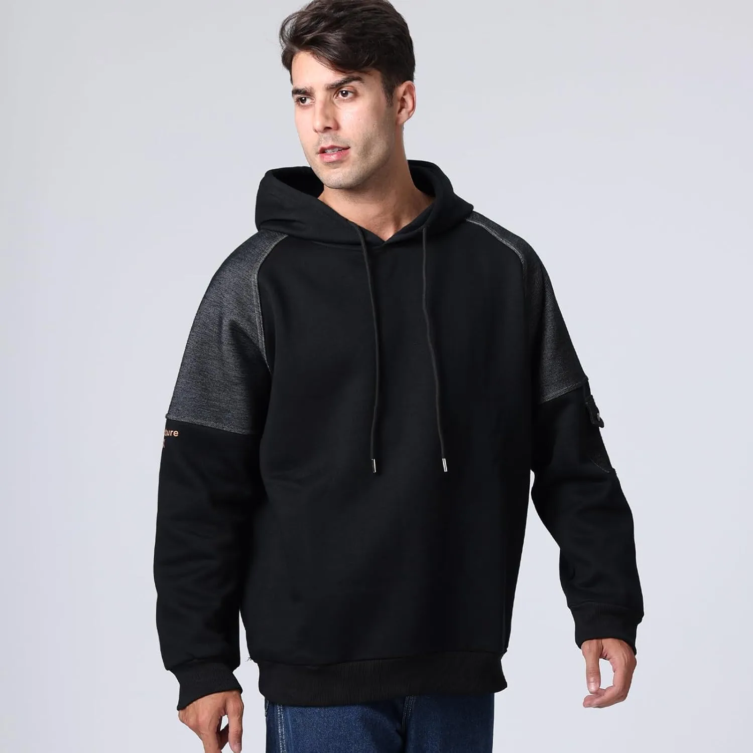 Men's Color Block Hoodie Hip Hop Hooded Streetwear Fashion Sweatshirt Pullover