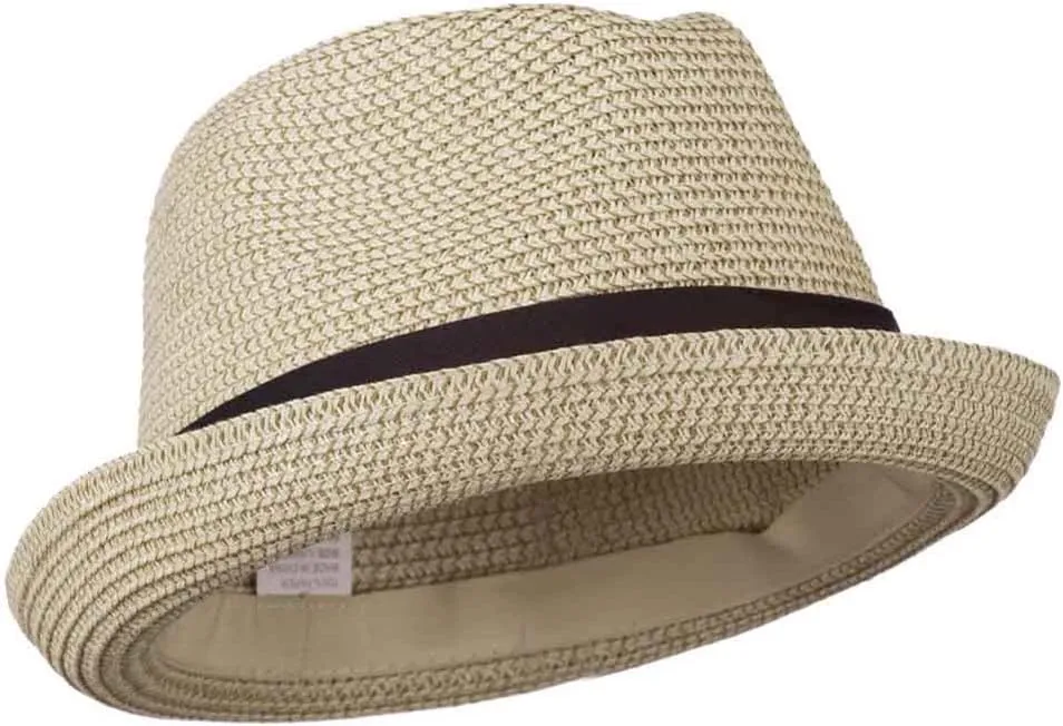 Men's Fedora with Paper Straw Braid