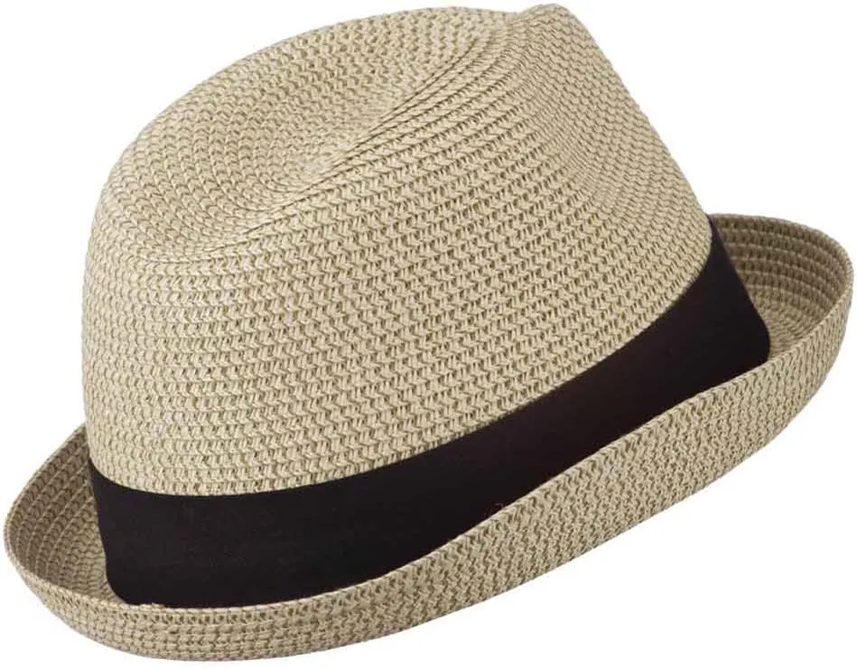 Men's Fedora with Paper Straw Braid