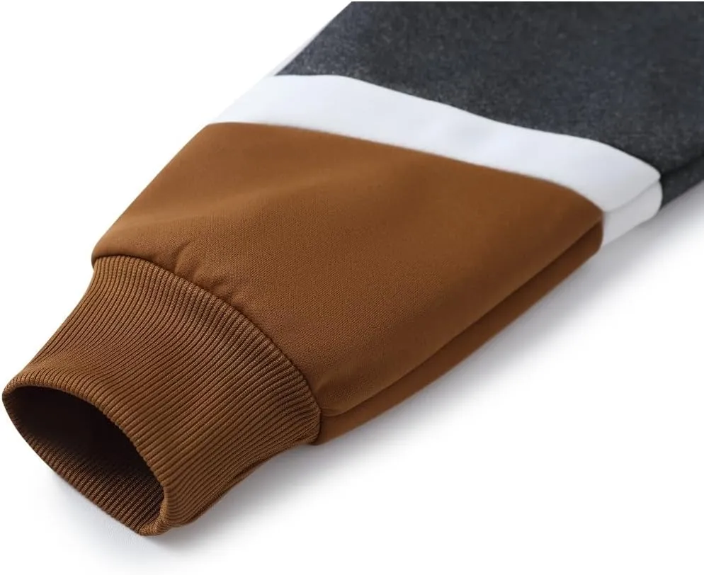 Mens Hoodie Multicolor Panel Sweatshirt Fleece Long Sleeve Sports Tops