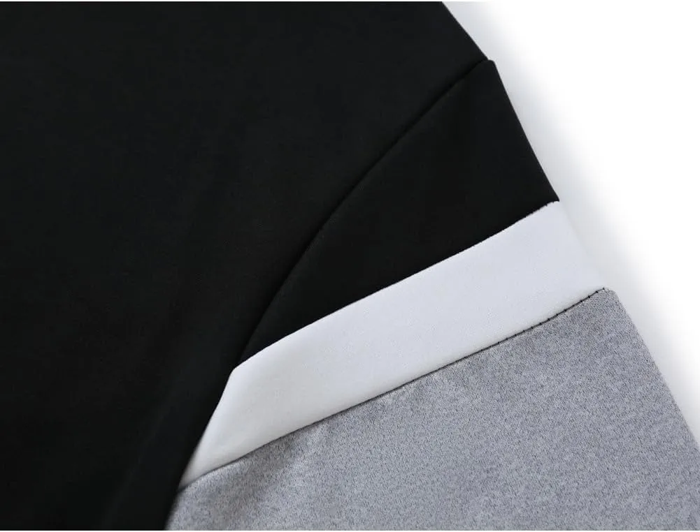 Mens Hoodie Multicolor Panel Sweatshirt Fleece Long Sleeve Sports Tops
