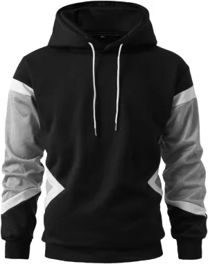 Mens Hoodie Multicolor Panel Sweatshirt Fleece Long Sleeve Sports Tops