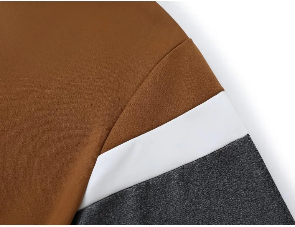 Mens Hoodie Multicolor Panel Sweatshirt Fleece Long Sleeve Sports Tops