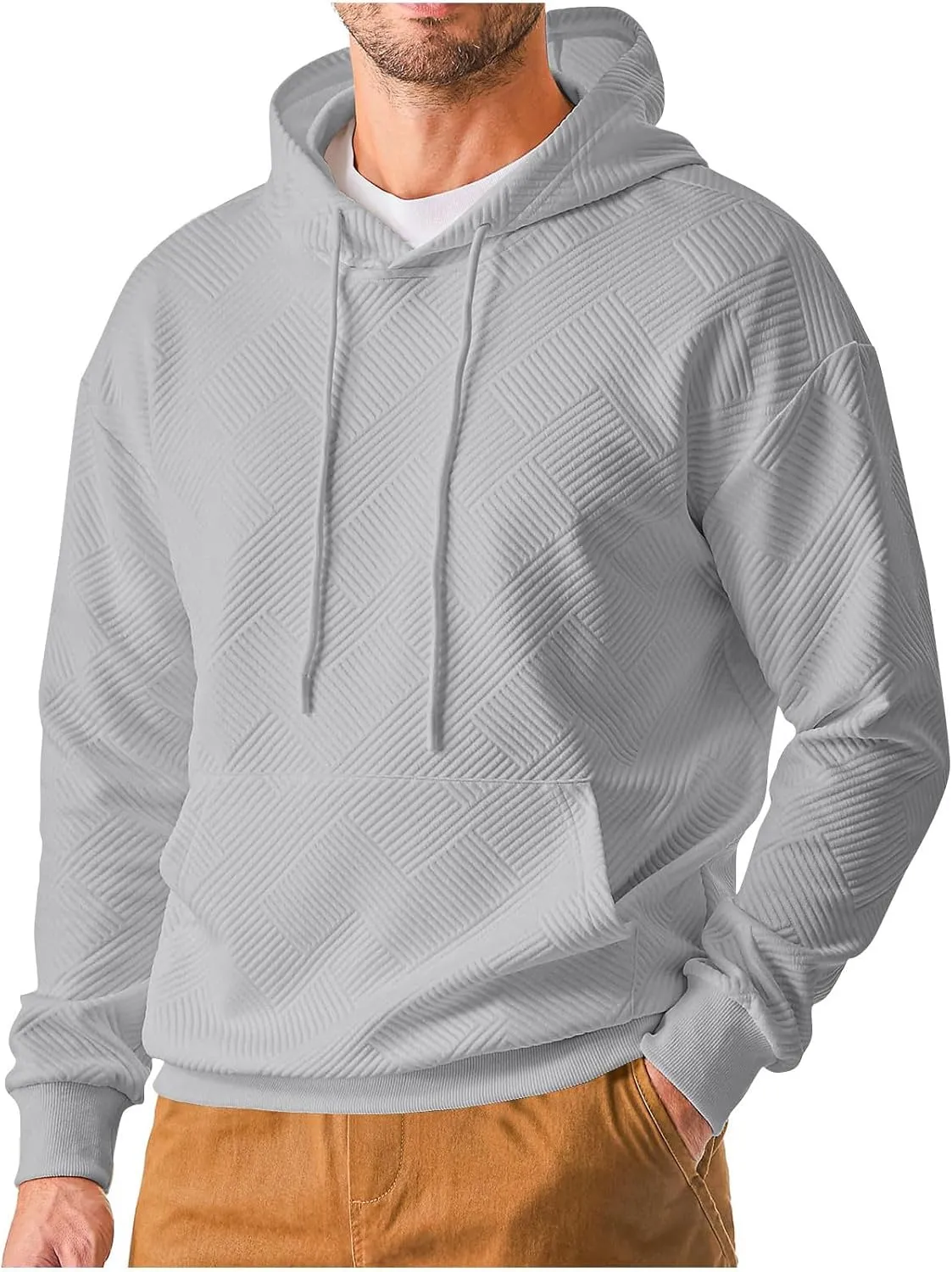 Mens Hoodies Pullover Lightweight Thin 2024 Fall Pullover Sweatshirt for Men Bassic Drawstring Comfortable Hoodies