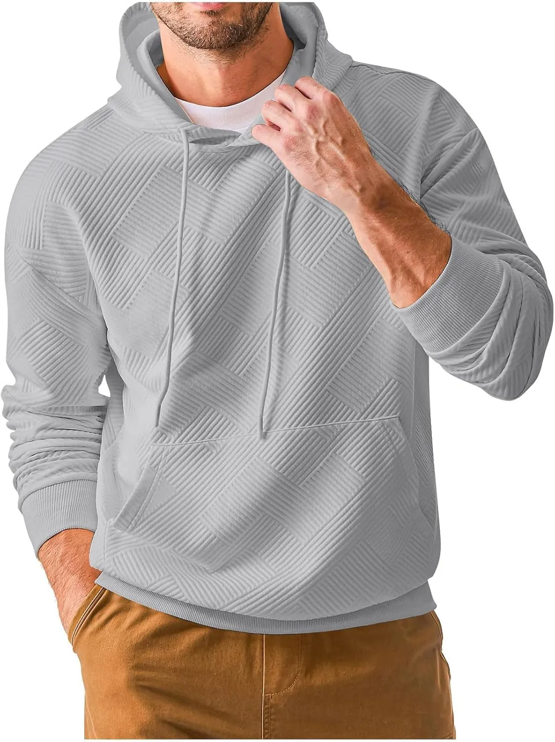 Mens Hoodies Pullover Lightweight Thin 2024 Fall Pullover Sweatshirt for Men Bassic Drawstring Comfortable Hoodies