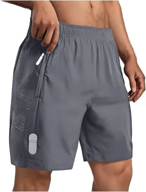 Men's Leisure Solid Color Elastic Waist Zipper Pocket Shorts Summer Fashion Casual Comfy Ventilate Sports Short