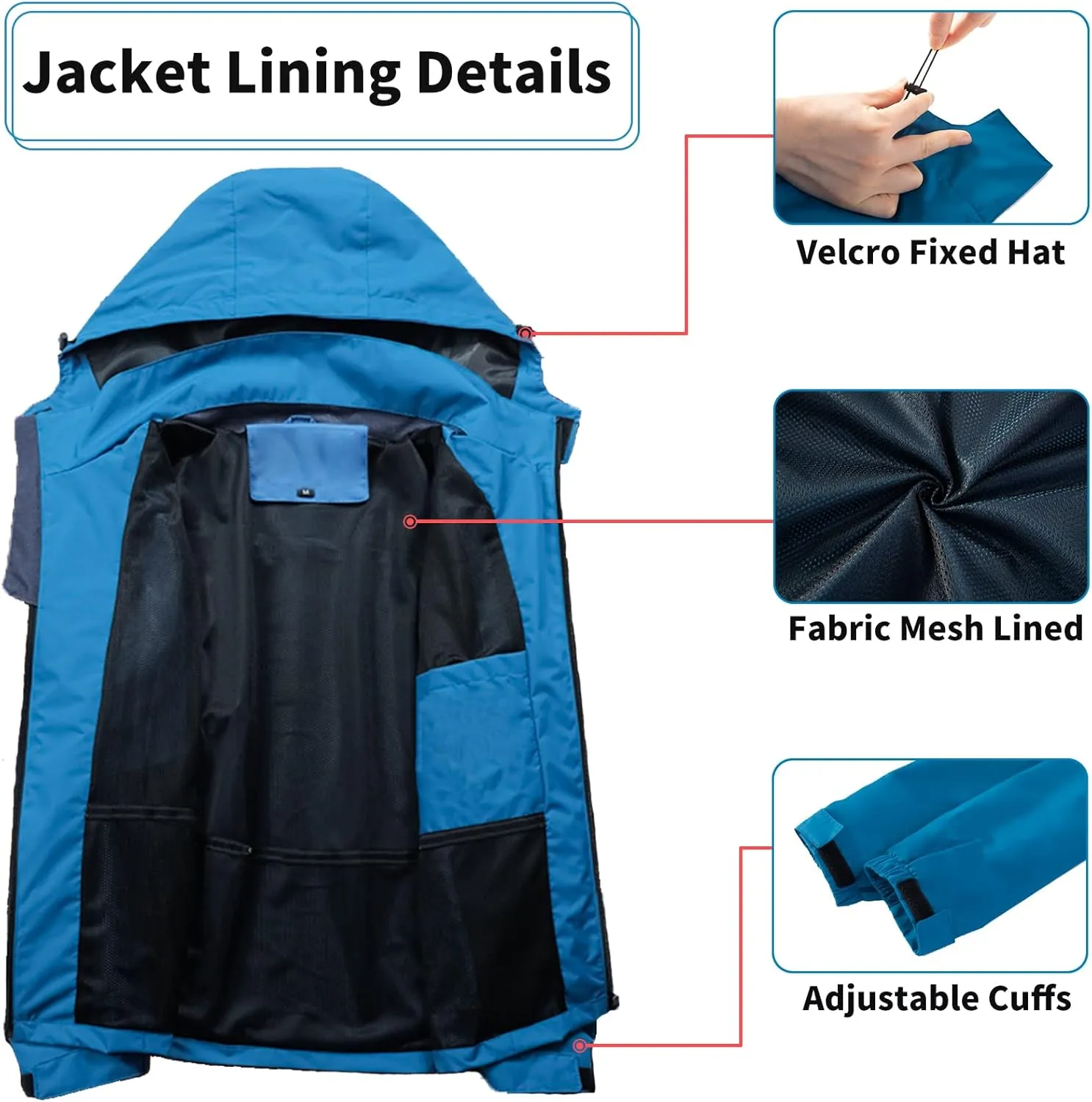 Mens Lightweight Waterproof Rain Jacket Windproof Raincoat Hooded jackets for Men Hiking Cycling Travel M-7XL