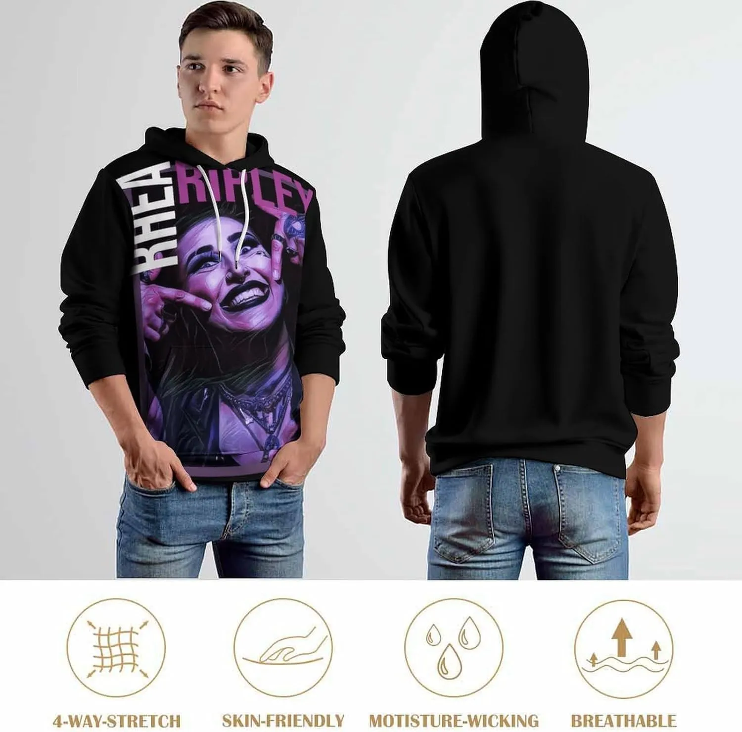 Men's Long Sleeve Pullover Hoodie Jacket Good Hooded Sportswear Outfits