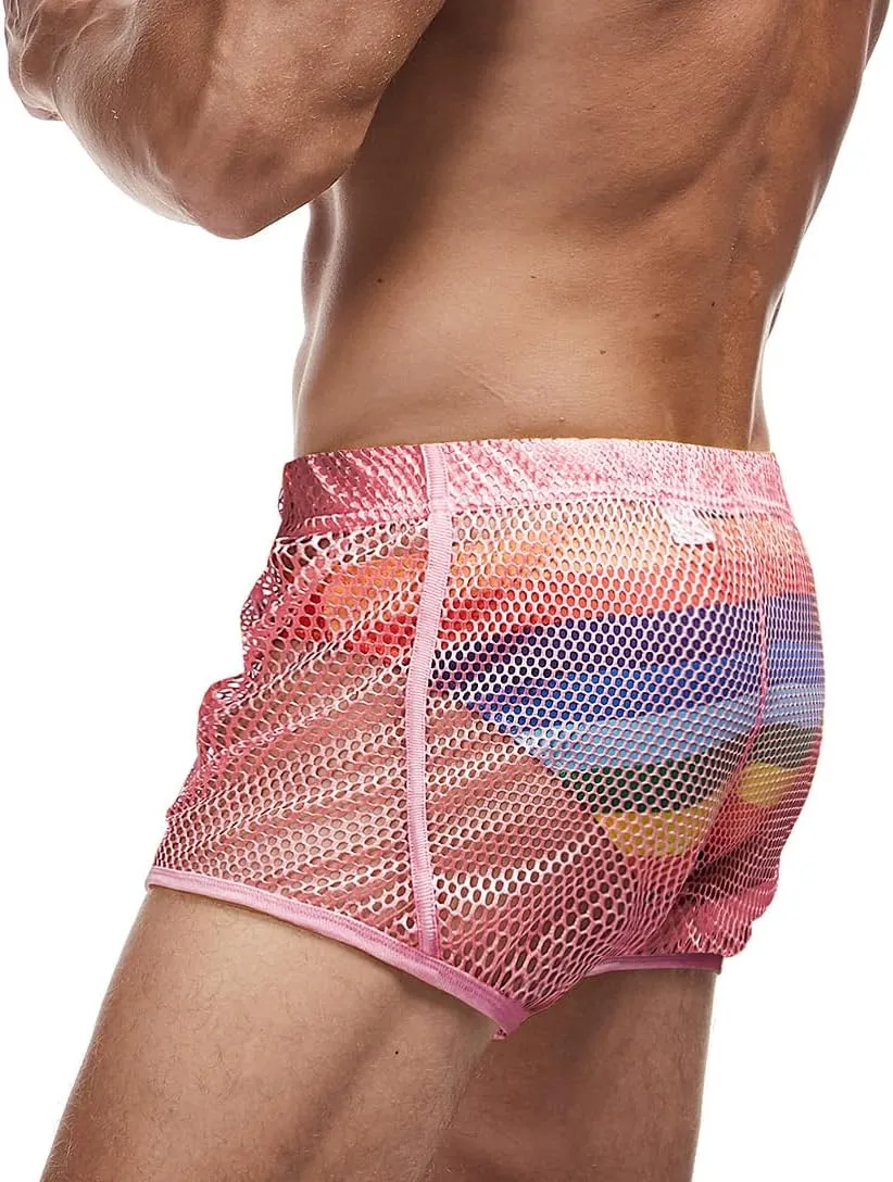 Mens Mesh Shorts Sexy Boxers See Through Boxers for Men