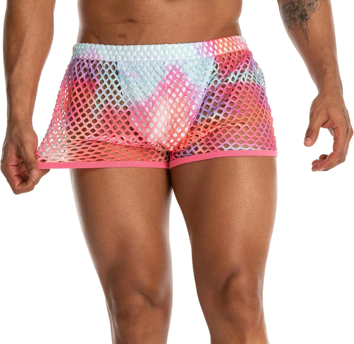 Mens Mesh Shorts Sexy Boxers See Through Boxers for Men