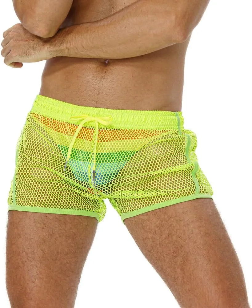 Mens Mesh Shorts Sexy Boxers See Through Boxers for Men