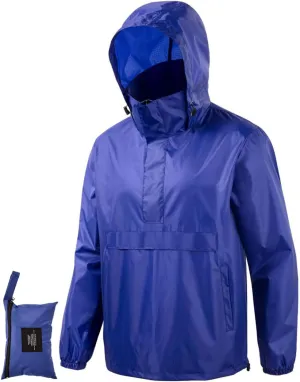 Men's Rain Jacket Waterproof Lightweight Packable Raincoat with Hood for Hiking Travel