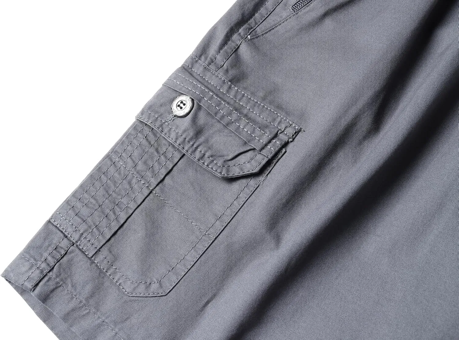 Men's Relaxed Fit Cargo Shorts Solid Cotton Cargo Shorts with Pockets Drawstring Work Shorts for Men