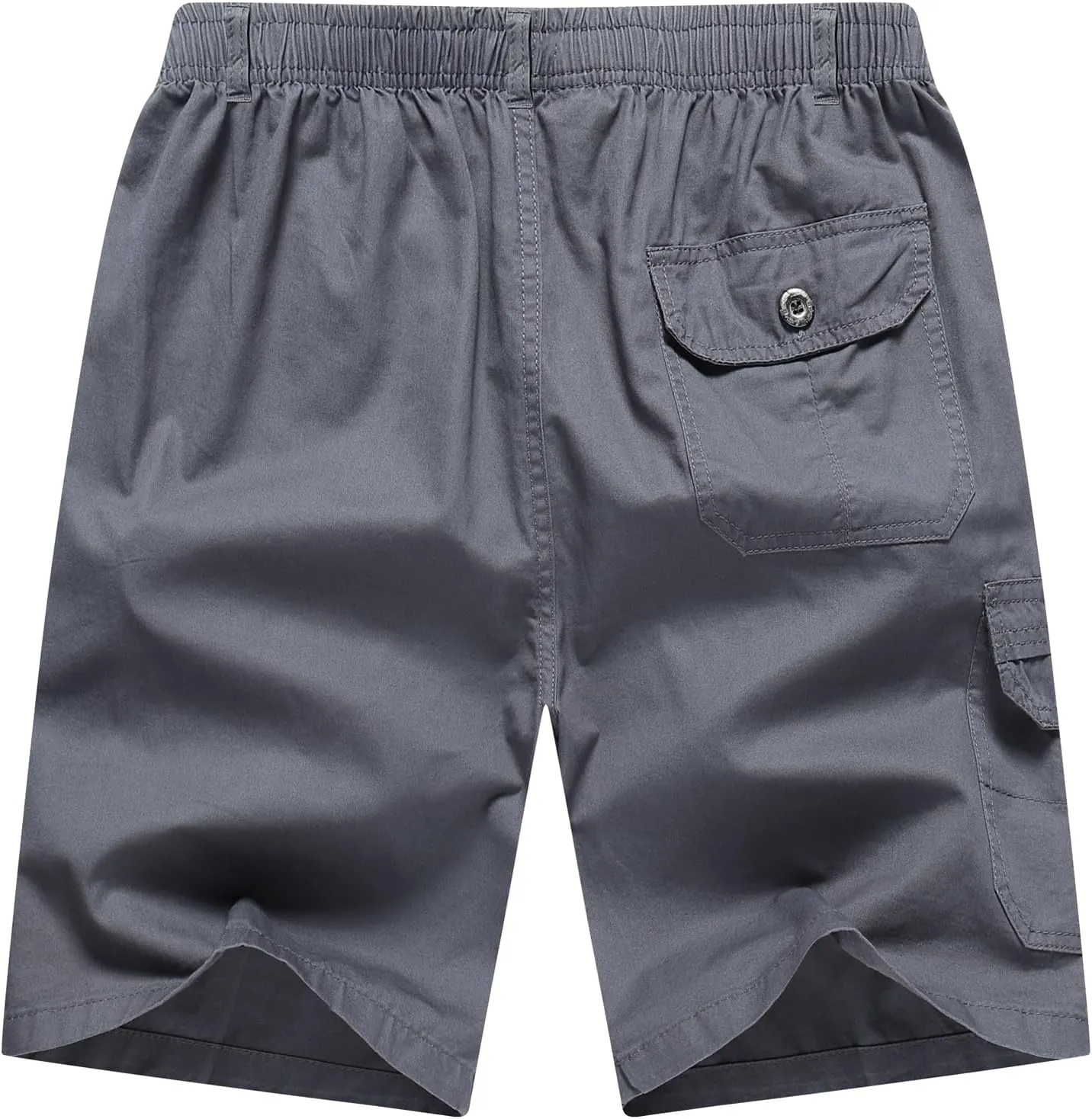 Men's Relaxed Fit Cargo Shorts Solid Cotton Cargo Shorts with Pockets Drawstring Work Shorts for Men