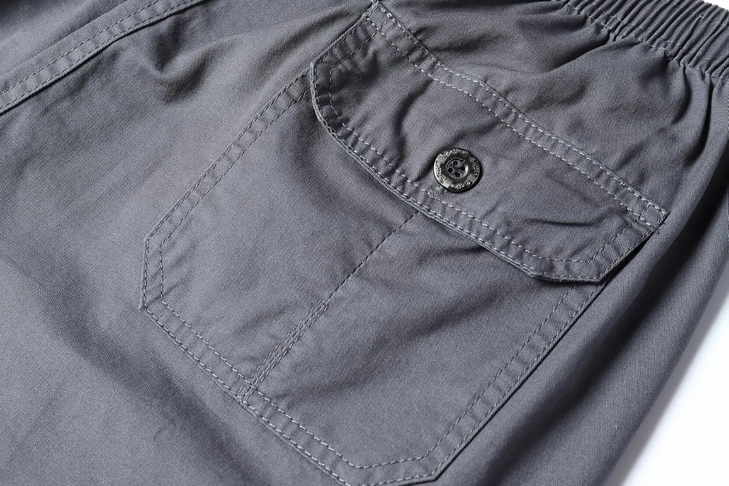 Men's Relaxed Fit Cargo Shorts Solid Cotton Cargo Shorts with Pockets Drawstring Work Shorts for Men