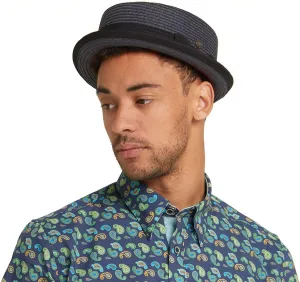 Mens Summer Paper Straw Skimpy Brim Retro Porkpie Hat