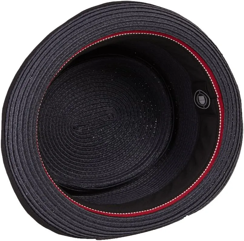 Mens Summer Paper Straw Skimpy Brim Retro Porkpie Hat