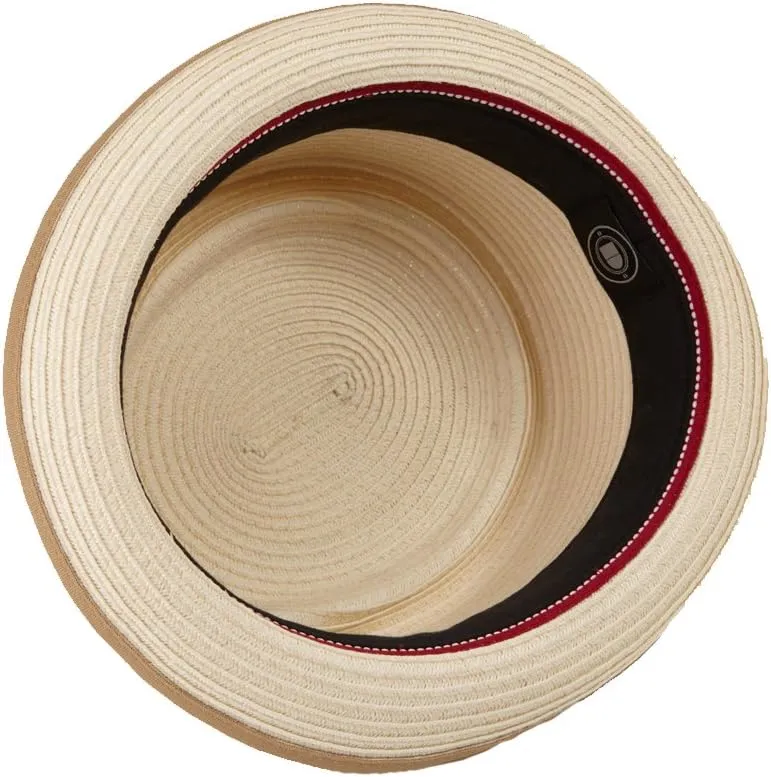 Mens Summer Paper Straw Skimpy Brim Retro Porkpie Hat
