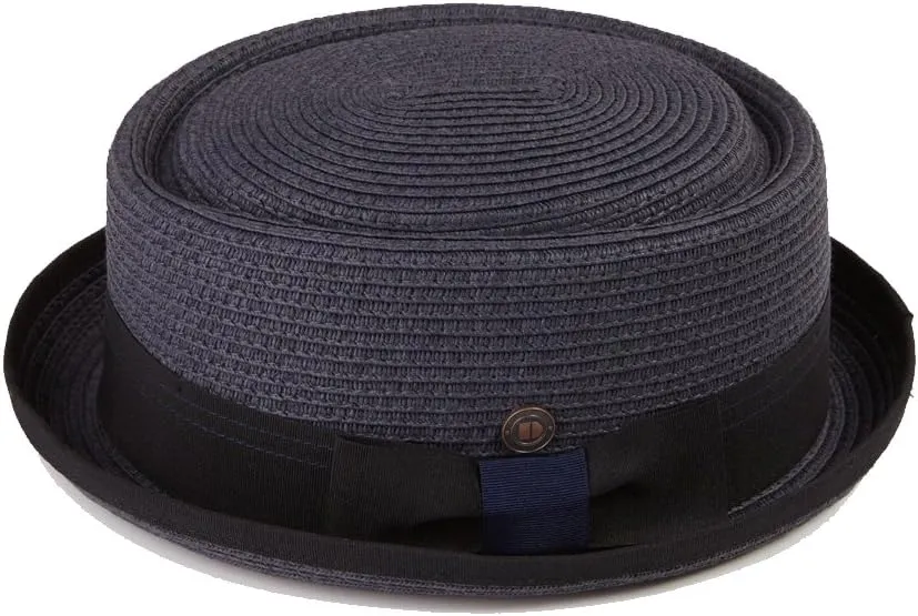 Mens Summer Paper Straw Skimpy Brim Retro Porkpie Hat