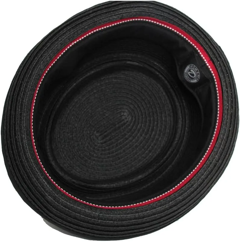 Mens Summer Paper Straw Skimpy Brim Retro Porkpie Hat