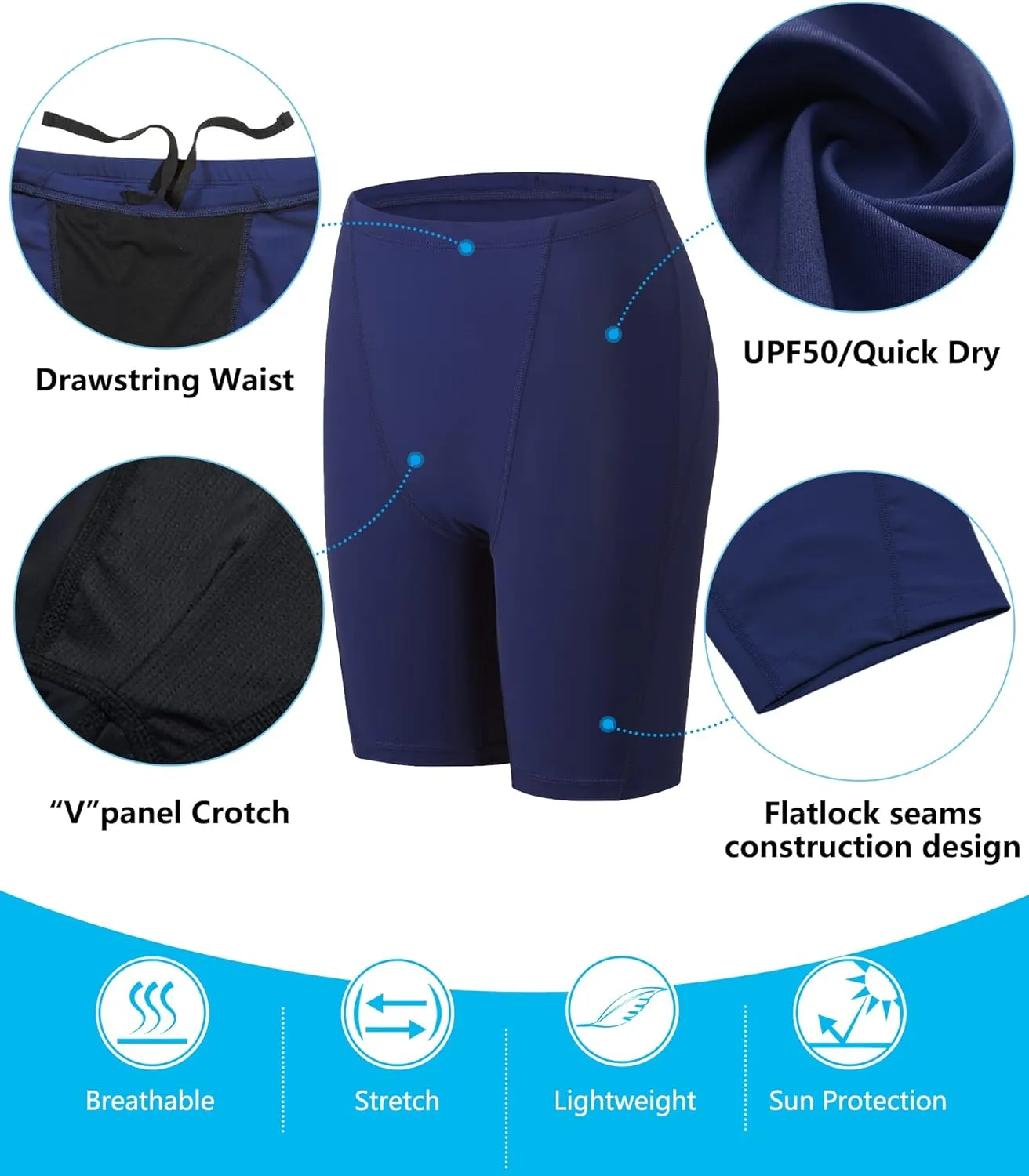 Men's Swim Jammers Competitive Athletic Swim Team Suit Training Endurance Racing Quick Dry Swimming Shorts UPF 50