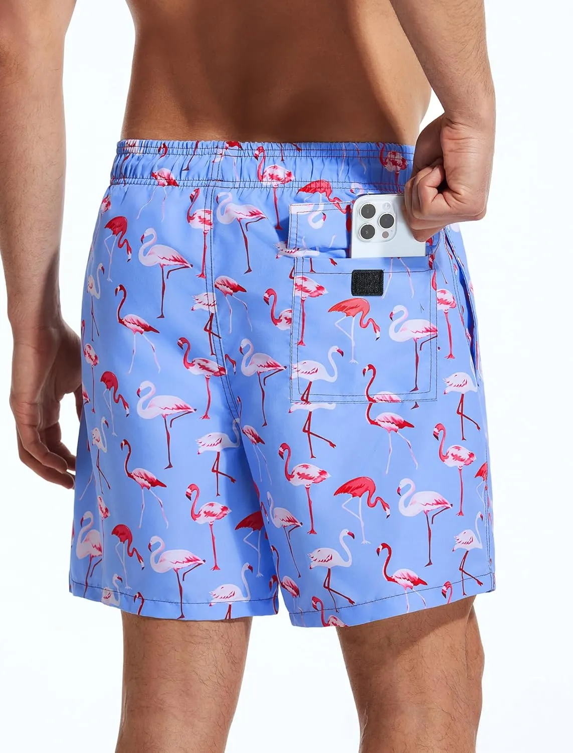 Mens Swim Trunks 6 Inch Inseam Mesh Lining Bathing Suits Quick Dry Beach Shorts Swimsuits Swimwear with Pockets