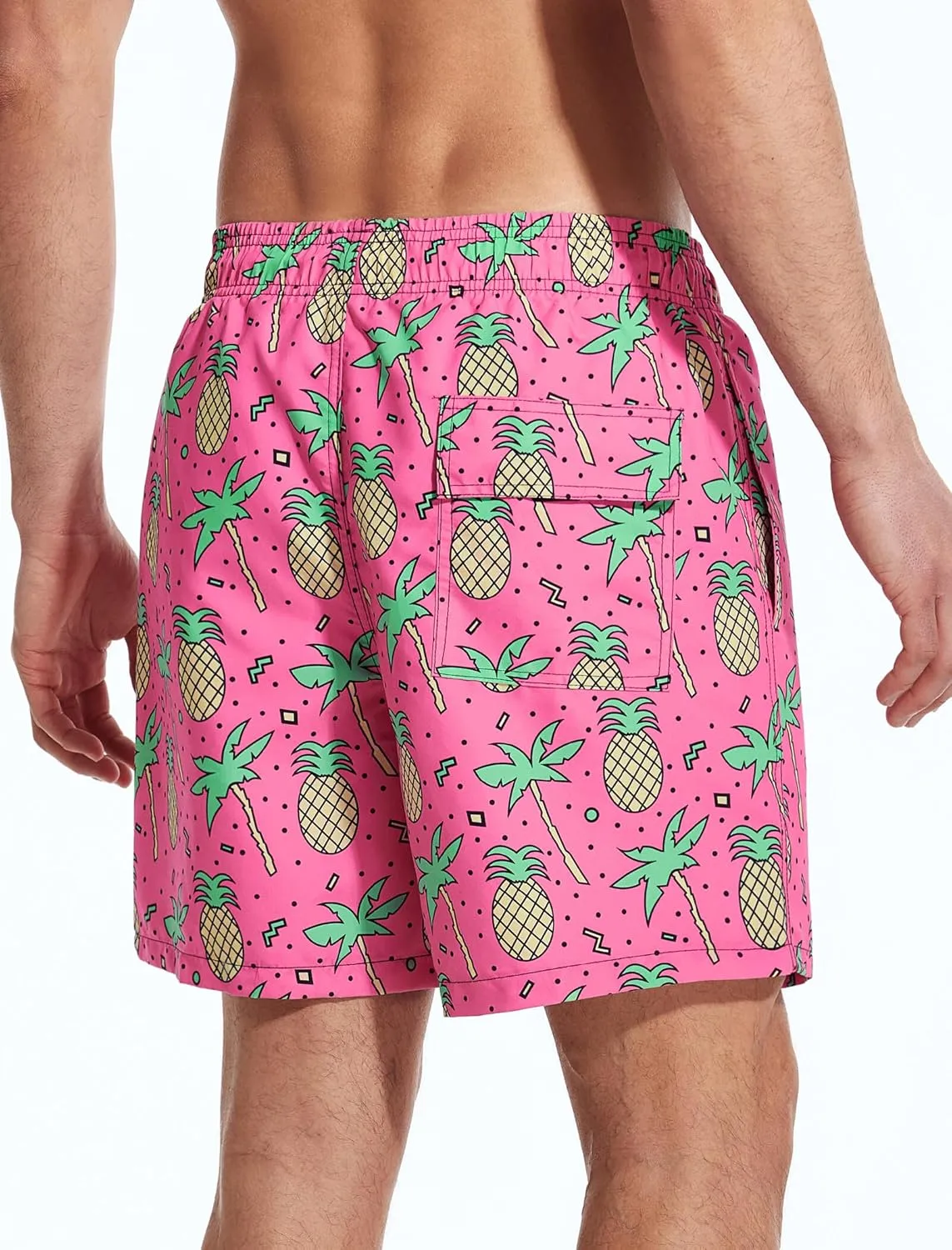 Mens Swim Trunks 6 Inch Inseam Mesh Lining Bathing Suits Quick Dry Beach Shorts Swimsuits Swimwear with Pockets