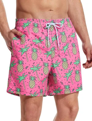 Mens Swim Trunks 6 Inch Inseam Mesh Lining Bathing Suits Quick Dry Beach Shorts Swimsuits Swimwear with Pockets
