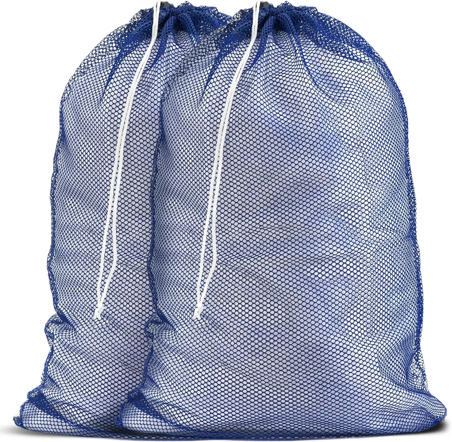 Mesh XL Laundry Bags - Pack of 2 - Large 24" x 36" - Durable, Machine Washable with Secure Drawstring Closure - Perfect for College Dorms, Laundromats, Apartments (Blue)