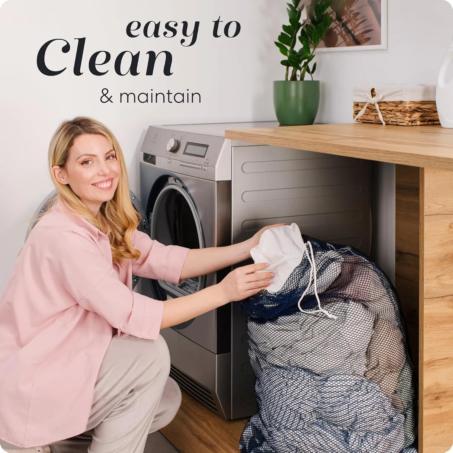 Mesh XL Laundry Bags - Pack of 2 - Large 24" x 36" - Durable, Machine Washable with Secure Drawstring Closure - Perfect for College Dorms, Laundromats, Apartments (Blue)